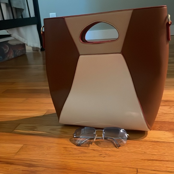 Color blocked faux leather Bay Sky purse by San Diego Hat Co. - Picture 3 of 4